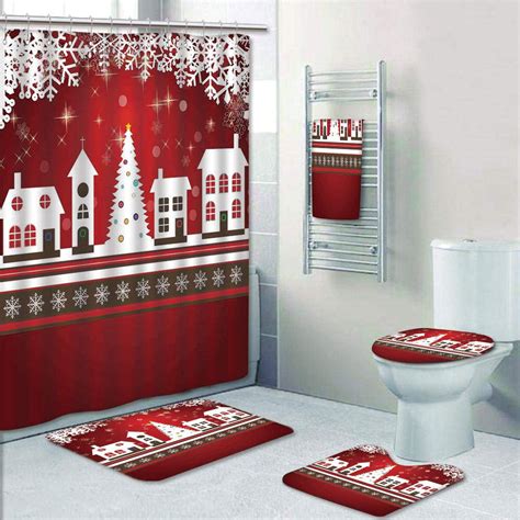3 for 10 32PK Water Shop. . Christmas shower curtain sets